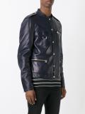 press stud leather jacket