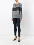 checked lace blouse  