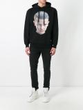 printed face hoodie