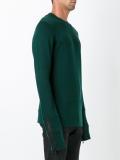 zipped layered cuffs sweatshirt