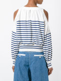 striped cold shoulder jumper