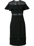 sheer panel ruffled dress