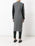 leather-panelled coat
