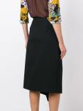 asymmetric draped skirt