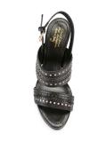 punch detail buckled sandals