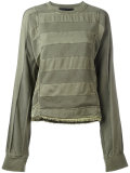 cut stripes longsleeved T-shirt
