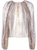 printed balloon-sleeved blouse