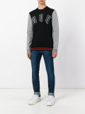 contrast knitted sweater