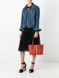 striped trim shoulder bag