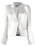 glossy effect cropped jacket