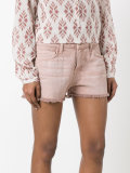 frayed hem denim shorts
