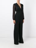 sheer sleeve jumpsuit