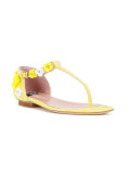 floral applique flat sandals