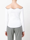 curved collar knitted blouse