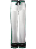 bordered pinstripe trousers