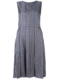 square print pleated dress