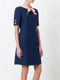 bow collar short sleeved dress