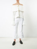 off-shoulder bell sleeve blouse
