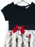 printed bow detail dress