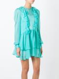 ruffled semi-sheer mini dress