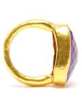 Hammered 22k gold and amethyst ring