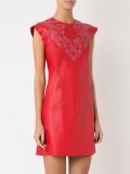 panelled leather dress