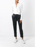 satin pinstripe trousers