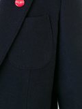 pinned one button blazer