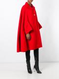 button front cape coat