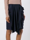 asymmetric draped skirt