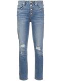 hi-rise buttoned jeans