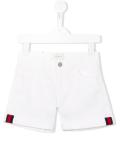 Web detail denim shorts