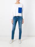 contrast pocket square sweatshirt 