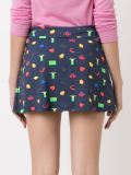 print pleated skirt