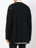 collarless loose fit cardigan