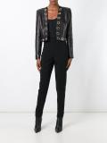 metallic eyelet jacket