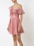 lace frill mini dress