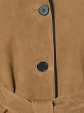 trench coat with contrast black piping