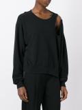 cut-off shoulder sweatshirt