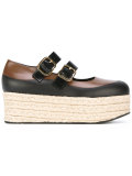 double strap espadrille platform loafers