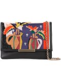 embroidered fold-over clutch