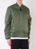 ruched-sleeve bomber jacket