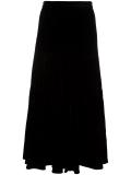 gathered velvet skirt