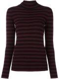 striped mock neck jumper