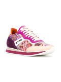 multiple prints lace-up sneakers