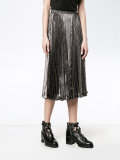 pleated midi skirt