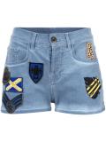patched denim shorts