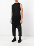 semi-sheer sleeveless T-shirt