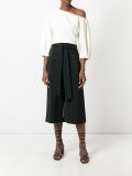 asymmetric neck cropped blouse 