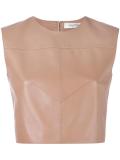cropped lambskin top
